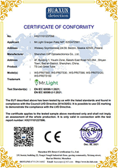 Certyfikaty do lamp Mr.Light