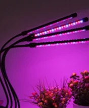 LAMPA DO DOŚWIETLANIA ROŚLIN Z KLIPSEM 4 GŁOWA GROW LED LIGHT NA WZROST PROGRAMATOR CZASOWY