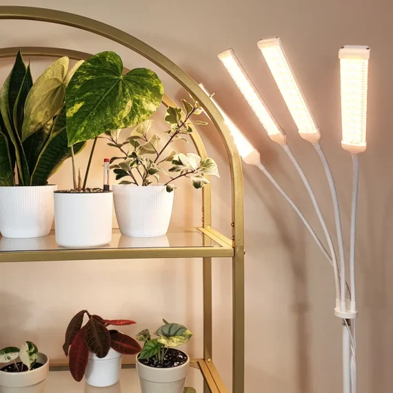 LAMPA UPRAWOWA Z TIMEREM I STATYWEM DO WZROSTU ROŚLIN BIAŁA ZE ZMIANĄ SPEKTRUM, ŚCIEMNIACZEM DIODY SAMSUNG LED GROW LIGHT